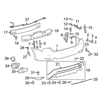 Lexus OE - Bumper Cover Retainer