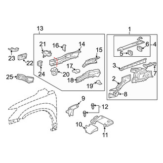 Lexus OE - Fender - Structural Components & Rails