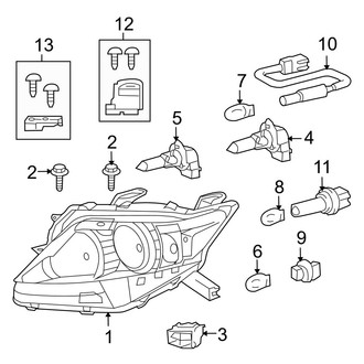 Lexus OE - Front Lamps - Headlamp Components (Halogen)