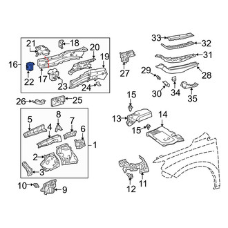 Lexus OE - Front Right Bumper Impact Bar Bracket