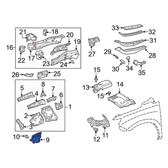Lexus OE - Right Fender Apron Seal