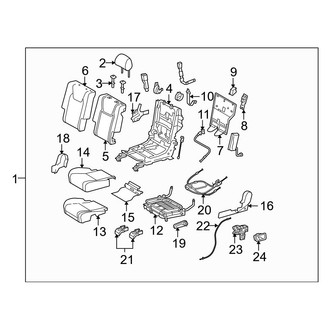 Lexus OE - Seats & Tracks - Rear Seat Components (Left Side)