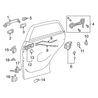 Lexus OE - Rear Door - Lock & Hardware