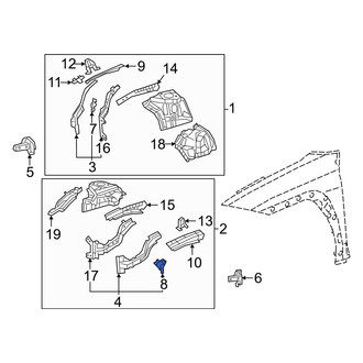 Lexus OE - Front Left Fender Apron Extension