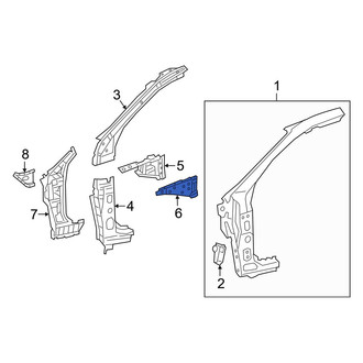 Lexus OE - Front Left Body A-Pillar Reinforcement Plate