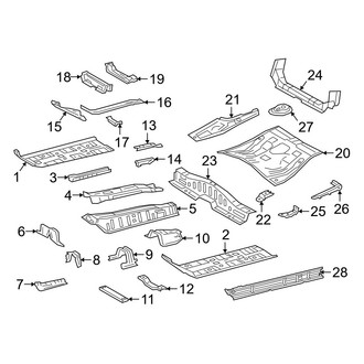 Lexus OE - Pillars, Rocker & Floor - Floor & Rails