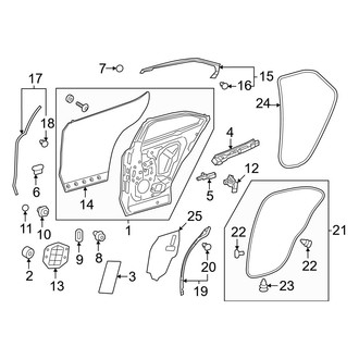 Lexus OE - Rear Door - Door & Components