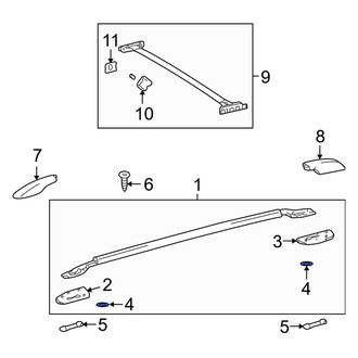 Lexus OE - Roof Luggage Carrier Side Rail Washer
