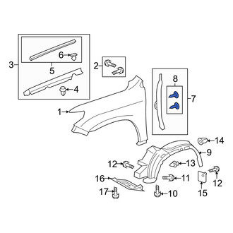 Lexus OE - Upper Radiator Support Air Deflector Clip
