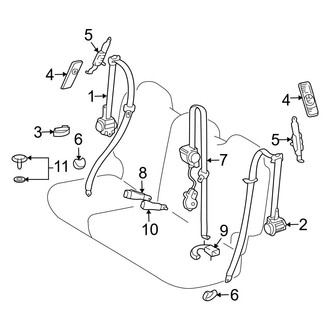 Lexus OE - Restraint Systems - Second Row Seat Belts