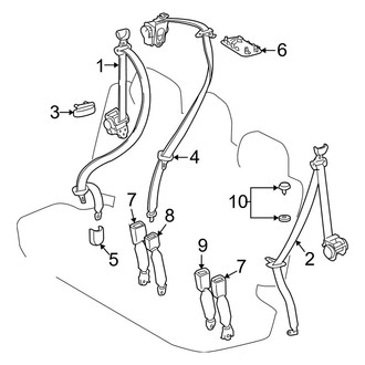 Lexus OE - Restraint Systems - Third Row Seat Belts