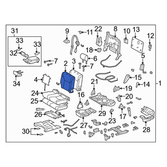 Lexus OE - Center Left Seat Back Cushion Cover