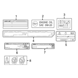 Lexus OE - Information Labels - Labels (Engine Compartment)