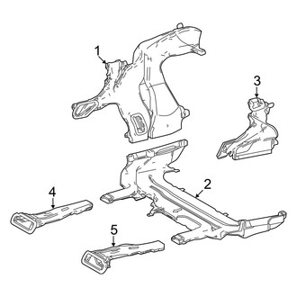 Lexus OE - Instrument Panel - Ducts (Rear, Floor, W/O Vip Seats), (F Sport Handling / Luxury / Overtrail)