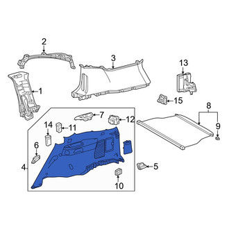Lexus OE - Rear Left Interior Quarter Panel Trim Panel
