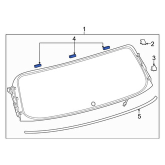 Lexus OE - Rear Upper Center Back Glass Spacer