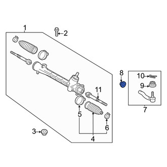 Lexus OE - Outer Steering Tie Rod Nut