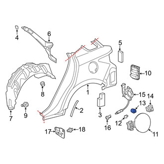 Lexus OE - Rear Fuel Door Bumper