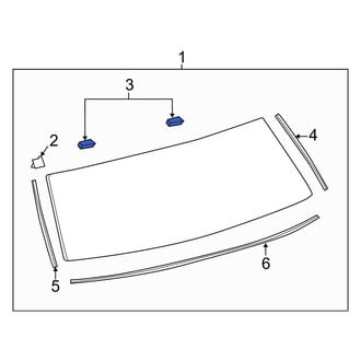 Lexus OE - Rear Upper Center Back Glass Spacer