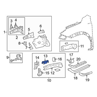 Lexus OE - Left Frame Side Member Reinforcement