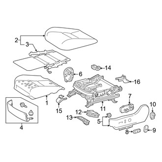Lexus OE - Seats & Tracks - Driver Seat Components (Seat Cushion Components), (F Sport)