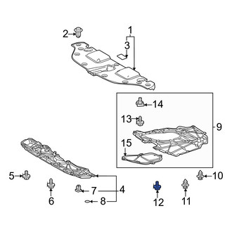 Lexus OE - Radiator Support Splash Shield Bolt