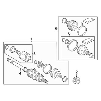 Lexus OE - Rear Suspension - Axle Shaft & Joints (NAP Built), (AWD)