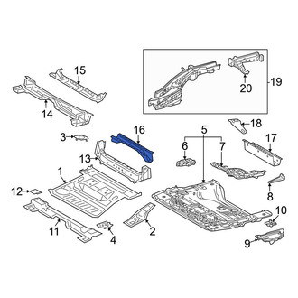 Lexus OE - Rear Lower Center Floor Pan Crossmember