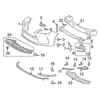 Lexus OE - Front Bumper & Grille - Bumper & Components (Japan Built, W/O F Sport), (Base)