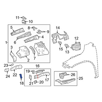 Lexus OE - Front Left Inner Frame Side Member Reinforcement