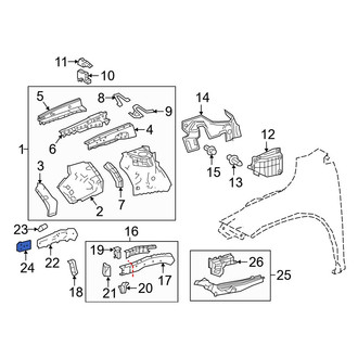 Lexus OE - Front Right Frame Rail End