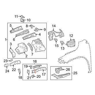 Lexus OE - Fender - Structural Components & Rails