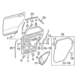 Lexus OE - Rear Door - Door & Components