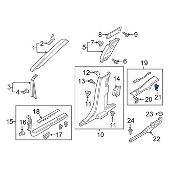 Lincoln OE - Center Liftgate Trim Panel Clip