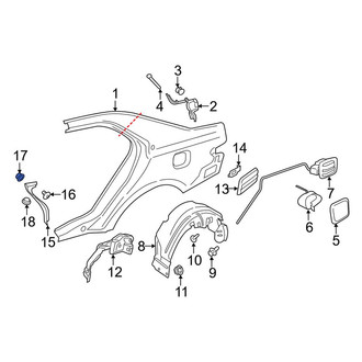 Lincoln OE - Rear Quarter Panel Splash Shield Clip