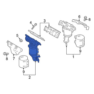 Lincoln OE - Left Catalytic Converter with Integrated Exhaust Manifold