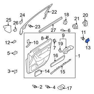Lincoln OE - Rear Left Interior Door Handle Screw Cap