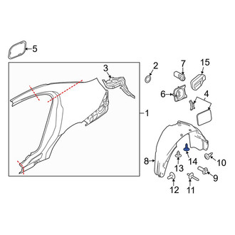 Lincoln OE - Quarter Panel Splash Shield Clip
