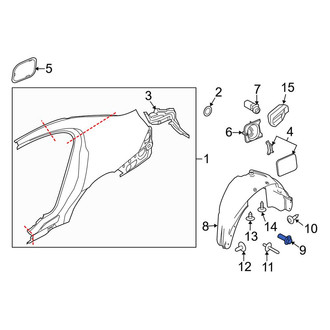 Lincoln OE - Quarter Panel Splash Shield Bolt