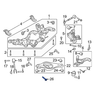 Lincoln OE - Rear Lower Inner Suspension Control Arm Bolt