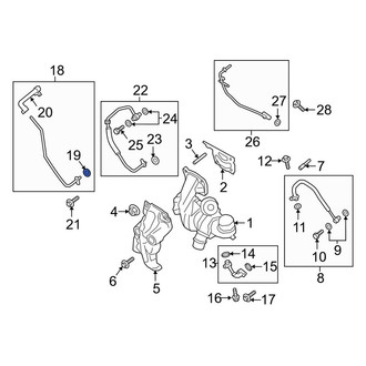 Lincoln OE - Right Lower Turbocharger Coolant Line Gasket
