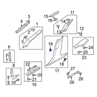 Lincoln OE - Center Liftgate Trim Panel Clip