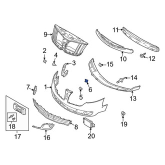 Lincoln OE - Front Bumper Cover Nut
