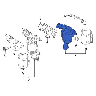 Lincoln OE - Right Catalytic Converter with Integrated Exhaust Manifold