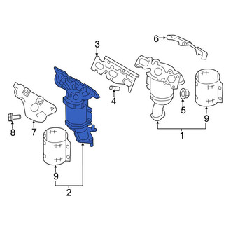 Lincoln OE - Left Catalytic Converter with Integrated Exhaust Manifold