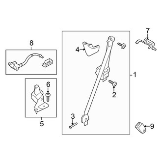 Lincoln OE - Restraint Systems - Rear Seat Belts (2nd Row Bucket Seat, With Inflatable Seat Belt), (3.5L / 3.7L)