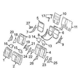 Lincoln OE - Seats & Tracks - Second Row Seats (60/40 Seats, Seat Back Components)