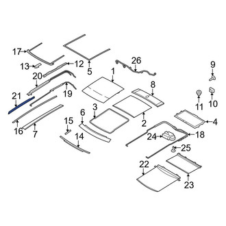 Lincoln OE - Left Sunroof Guide Rail