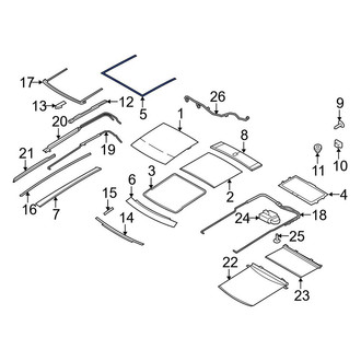Lincoln OE - Upper Sunroof Glass Seal