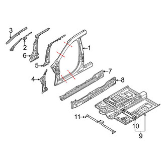 Lincoln OE - Pillars, Rocker & Floor - Aperture Panel